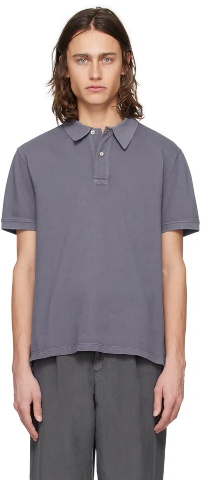 Officine Generale Blue Larry Polo In Nightshadow