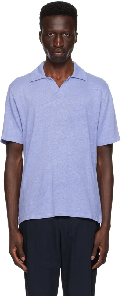 Officine Generale Blue Simon Polo In Moody Blue