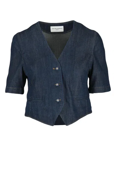 Officine Generale Bolero Jacket Cotton/lyocell/modal - Blue