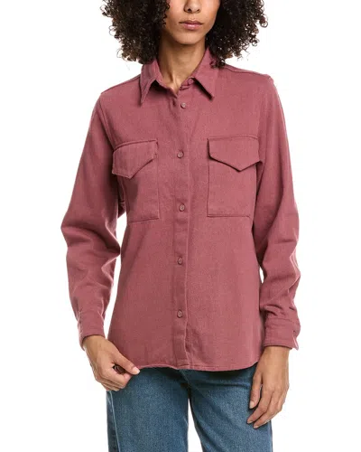 Officine Generale Bonnia Gabardine Wool-blend Overshirt In Pink