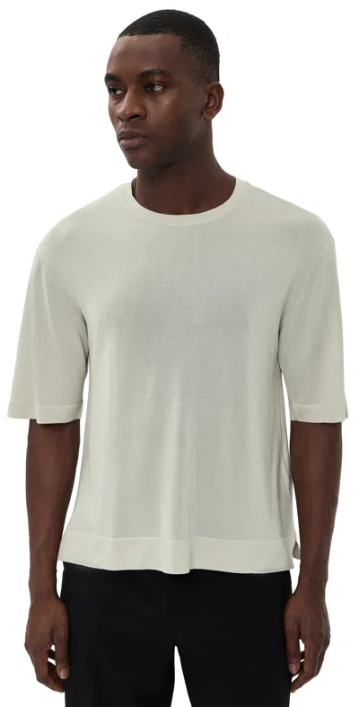 Officine Generale Boris Lyocell Wool Tee Moon In Neutral