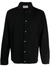 Officine Generale Brent Double Face Felted Wool Blend Cardigan In Black