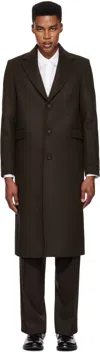 Officine Generale Officine Générale Ionas Wool And Cashmere-blend Coat In Dark Coffee