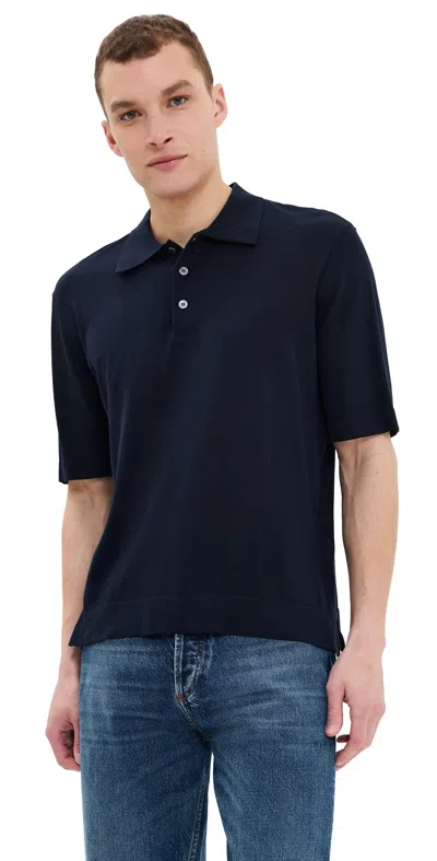 Officine Generale Brutus Knit Polo Night Sky
