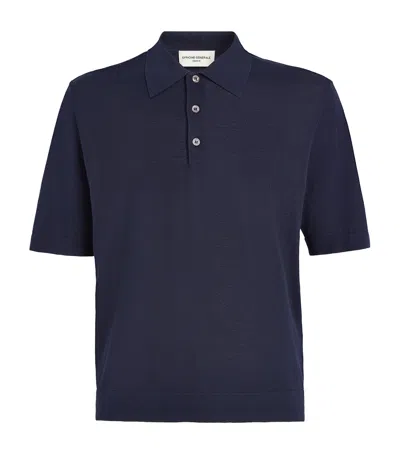 Officine Generale Brutus Polo Shirt In Navy