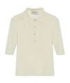 Officine Generale Button-down Knitted Polo Shirt In Neutral