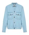 Officine Generale Button-down Long-sleeved Denim Jacket In Blue