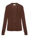 Officine Generale Button-fastening Cardigan In Brown