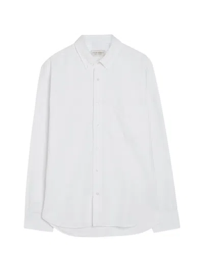 Officine Generale Button-down Collar Cotton Oxford Shirt In White