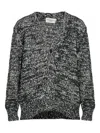 Officine Generale Long Sleeve Cardigan In Gray