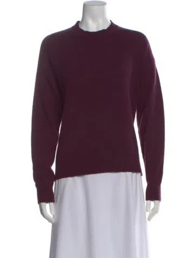 Pre-owned Officine Generale Cashmere Crew Neck Sweater In Burgundy