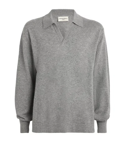 Officine Generale Cashmere Simone Polo Sweater In Navy