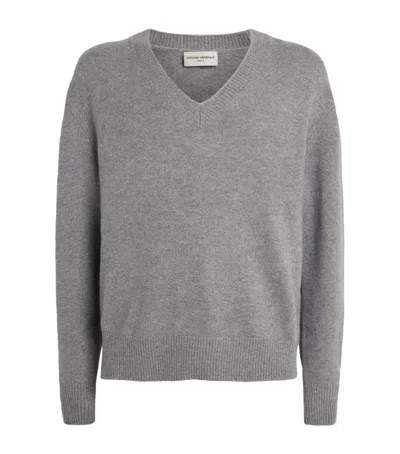 Officine Generale Cashmere V-neck Sweater In Gray