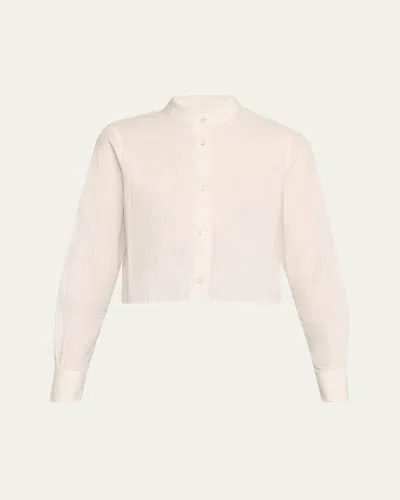 Officine Generale Cataleya Pinstripe Top In Whitenavyink