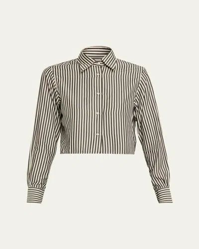 Officine Generale Cataleya Stripe Cropped Shirt In Multi