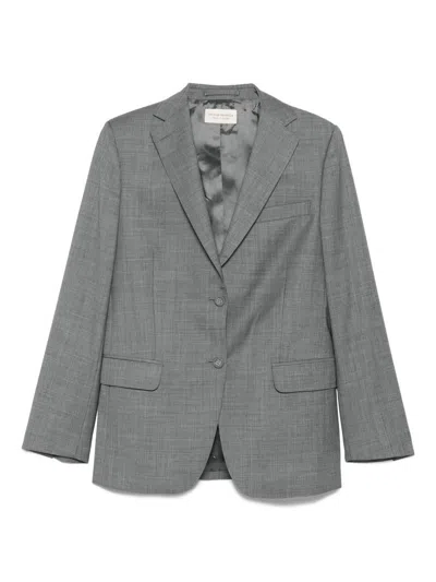 Officine Generale Button-fastening Single-breasted Blazer In Gray