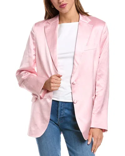 Officine Generale Charlene Linen-blend Blazer In Pink