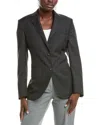 Officine Generale Charlene Pinstripe Wool Blazer In Black