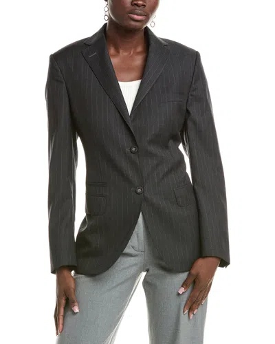 Officine Generale Charlene Pinstripe Wool Blazer In Black