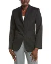 Officine Generale Charlene Pinstripe Wool Blazer In Black