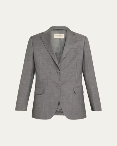 Officine Generale Charlene Single-breasted Jacket In Gray