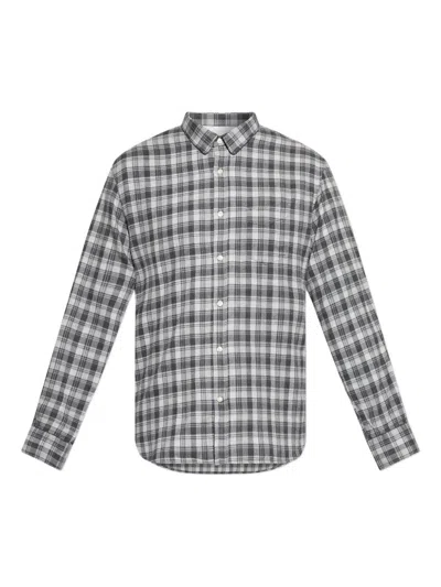 Officine Generale Checked Pocket Shirt In Blue