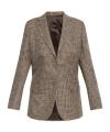 Officine Generale Officine Générale Tailored Check Jacket In Gray