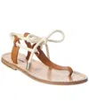 Officine Generale Clarie Leather & Rope Sandal In Brown