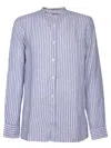 OFFICINE GENERALE OFFICINE GENERALE CLASSIC STRIPED LINEN BLEND SHIRT WITH LONG SLEEVES