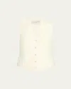 Officine Generale Cleo Tailored Wool Vest In Ecru