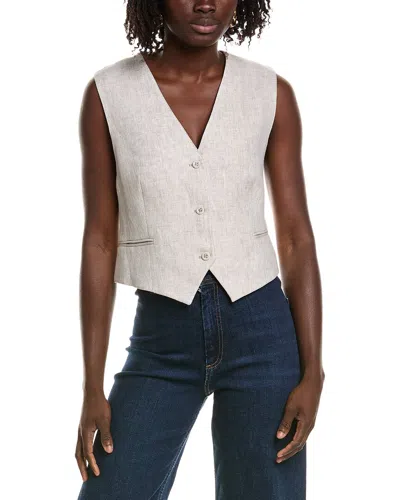 Officine Generale Cleore Linen Vest In Brown