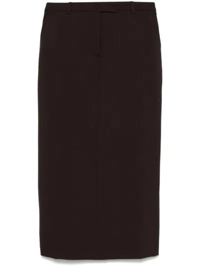 OFFICINE GENERALE OFFICINE GENERALE COFFEE BROWN WOOL SKIRT