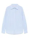 Officine Generale Officine Générale Colombe Texture Cot Stripe Clothing In Dreamblue/white
