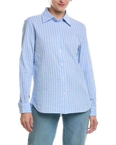 Officine Generale Colombe Textured Woven Shirt In Blue