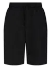 Officine Generale Cotton Bermuda Shorts In Black