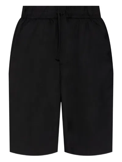 Officine Generale Cotton Bermuda Shorts In Black
