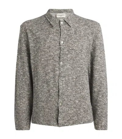 Officine Generale Cotton-blend Cardigan In Grey
