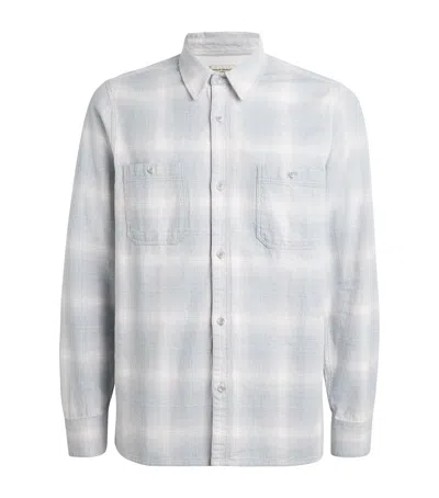 Officine Generale Cotton Check Shirt In Blue