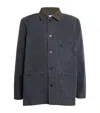 Officine Generale Cotton Corduroy-collar Carlito Jacket In Blue