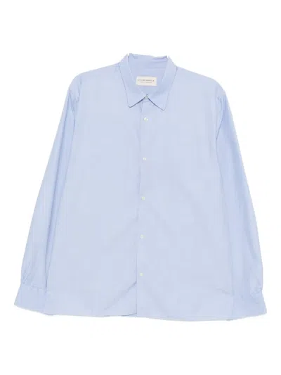 Officine Generale Cotton Long-sleeved Shirt In Blue