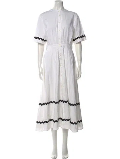 Pre-owned Officine Generale Crew Neck Long Dress In White
