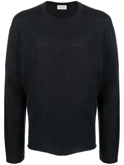 Officine Generale Crew-neck Long-sleeve Jumper In Blau