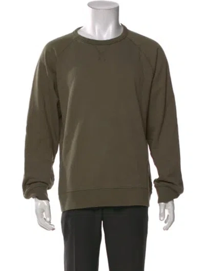 Pre-owned Officine Generale Crew Neck Long Sleeve Pullover In Green