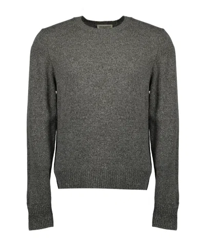 Officine Generale Crew Neck Long-sleeved Sweater In Gray