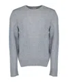 Officine Generale Crew Neck Long-sleeved Sweater In Gray