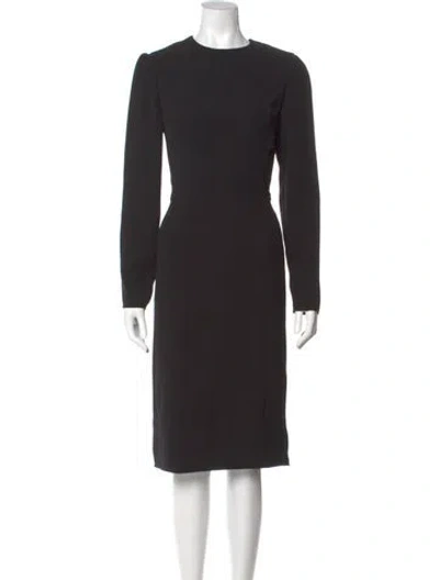 Pre-owned Officine Generale Crew Neck Midi Length Dress In Black