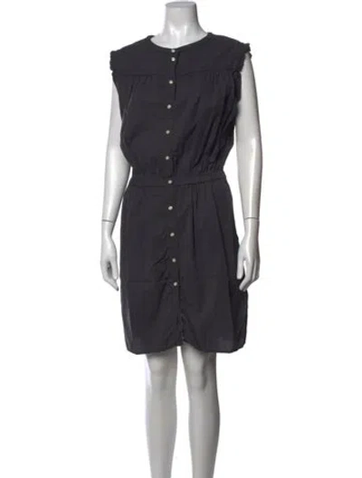 Pre-owned Officine Generale Crew Neck Mini Dress In Grey