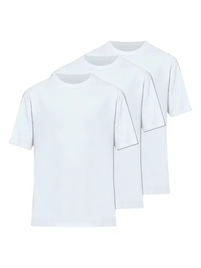 Officine Generale Crew-neck Short-sleeve T-shirt (pack Of Three) In White