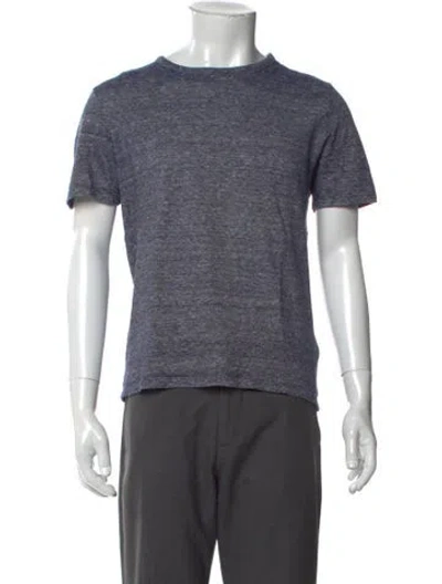 Pre-owned Officine Generale Crew Neck Short Sleeve T-shirt In Blue