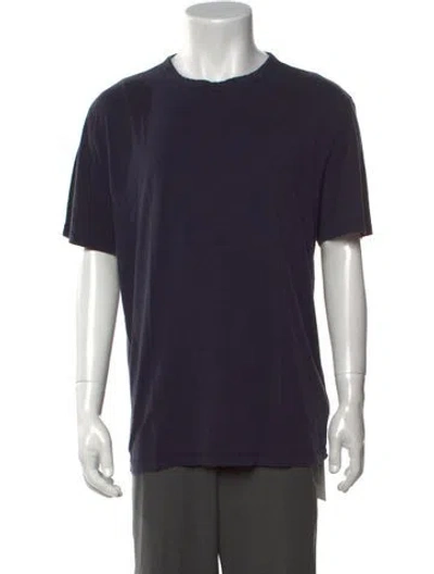 Pre-owned Officine Generale Crew Neck Short Sleeve T-shirt In Blue